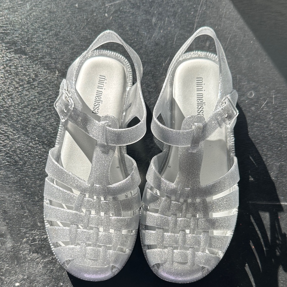 Mini Melissa Sparkling Silver Sandals